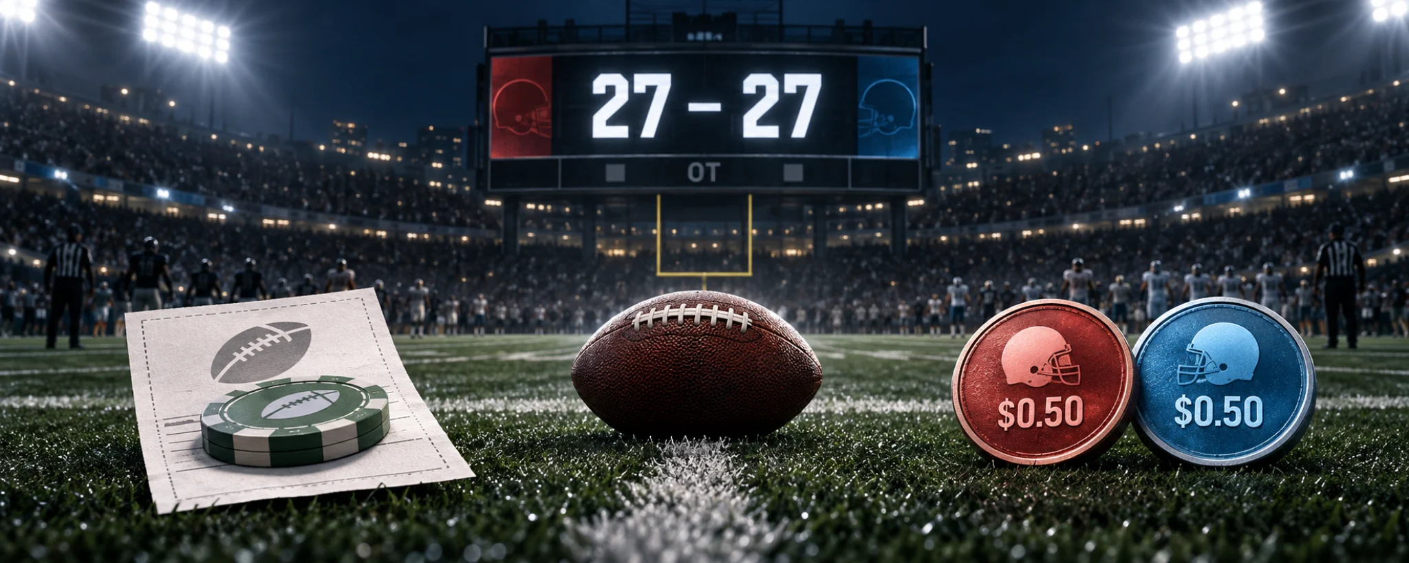 Ein NFL-Spiel endet unentschieden: Warum der Buchmacher erstattet und Kalshi mit 50 Cent abrechnet